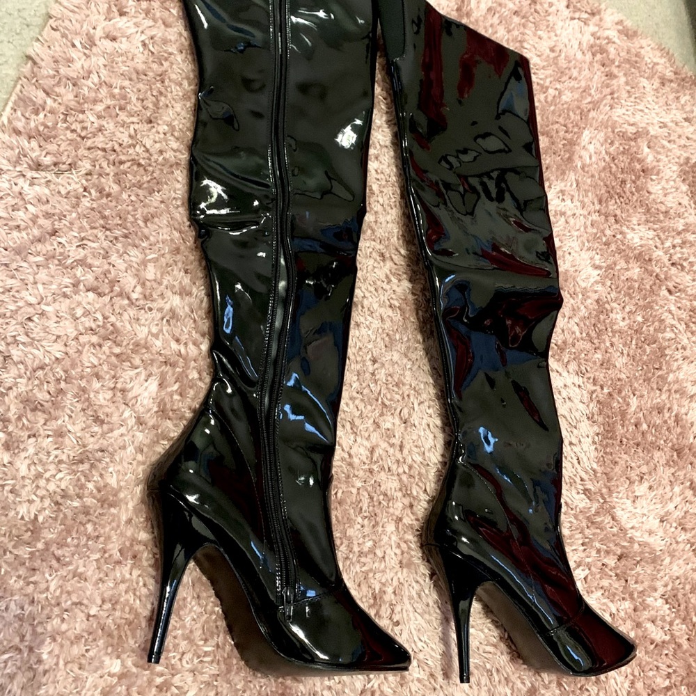 Pleaser thigh high boots size 13